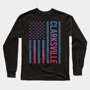 Blue Red Flag - Clarksville Long Sleeve T-Shirt